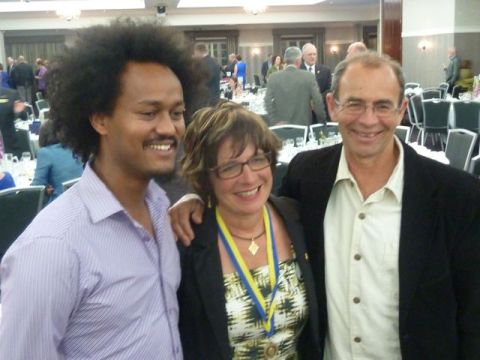Alemayehu, Lizzie and Michael at the Rotary Foundation awards night